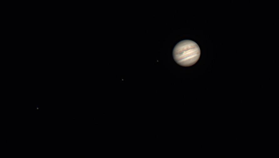 Jupiter and its 4 largest moons